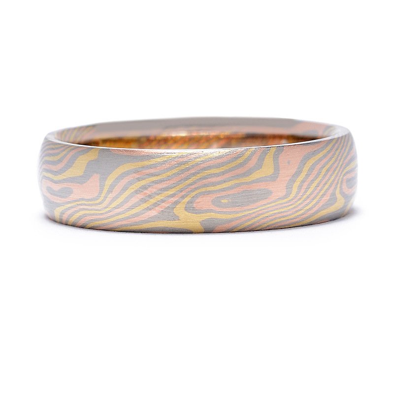 Mokume Gane ( Brass Copper Silver Nickel ) Ring 001