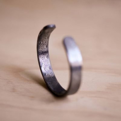 High Carbon Damascus Steel Bracelet 001 - Image 2