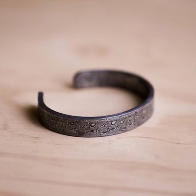 High Carbon Damascus Steel Bracelet 001 - Image 3