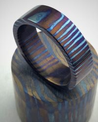 Timascus Mokuti Titanium Damascus Rings 002