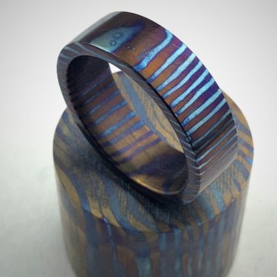 Timascus Mokuti Titanium Damascus Rings 002