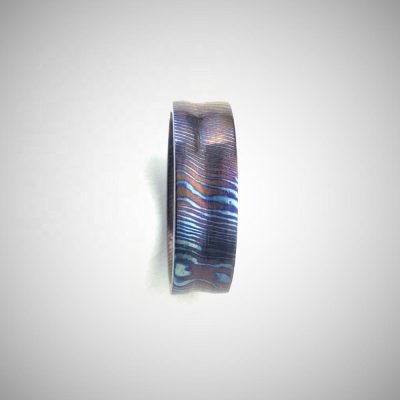 Timascus Mokuti Titanium Damascus Rings 005 - Image 3