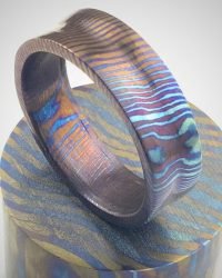 Timascus Mokuti Titanium Damascus Rings 005