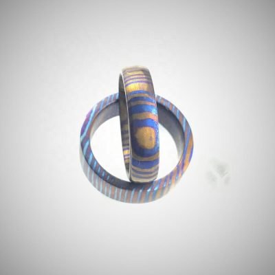 Timascus Mokuti Titanium Damascus Rings 001 - Image 3