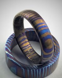 Timascus Mokuti Titanium Damascus Rings 001