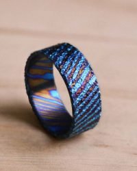 Timascus Mokuti Titanium Damascus Rings 006