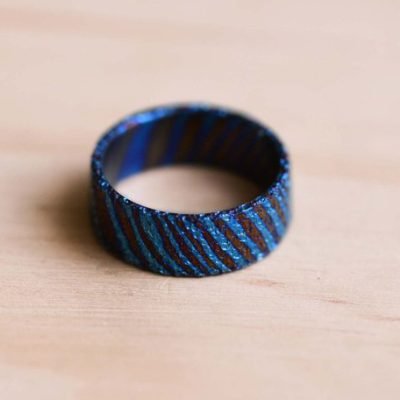 Timascus Mokuti Titanium Damascus Rings 006 - Image 3