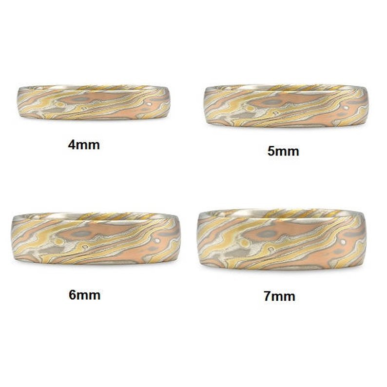 Mokume Gane ( Brass Copper Silver Nickel ) Ring 001 - Image 3