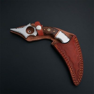 Custom Handmade Damascus Steel Karambit - Image 2