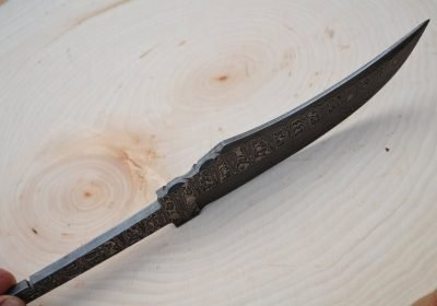 Damascus Hunting Blank Blade 007 ( Ladder, Hidden Tang ) - Image 2