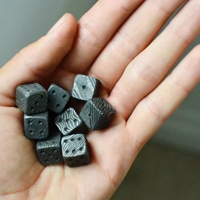 Custom Handmade Damascus Steel Dice 002 - Image 3