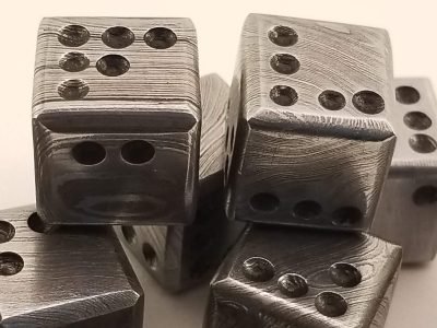 Custom Handmade Damascus Steel Dice - Image 2