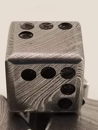 Custom Handmade Damascus Steel Dice - Image 4