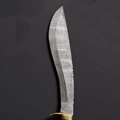 Custom Handmade Damascus Kukri - Image 3