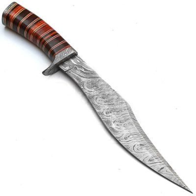 Custom Handmade Damascus Steel Bowie - Image 2