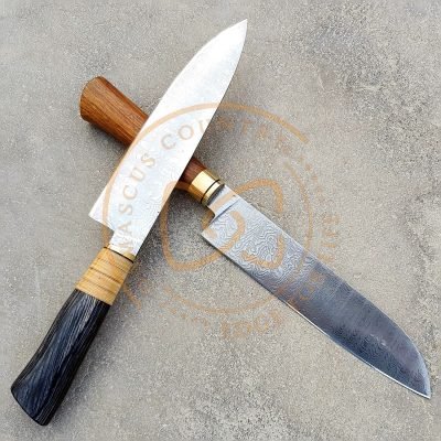Custom Handmade Stainless Steel Damascus Chef Knife - Image 5